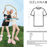 OZLANA 草莓撕拉短袖 米/紫