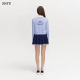 SMFK SS2303 经典学院针织开衫 天蓝