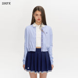 SMFK SS2303 经典学院针织开衫 天蓝