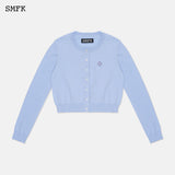 SMFK SS2303 经典学院针织开衫 天蓝