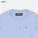 SMFK SS2303 经典学院针织开衫 天蓝