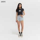 SMFK SS2303 荒野摇滚牛仔短裤 天蓝