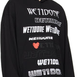 WE11DONE Black Printed Hoodie